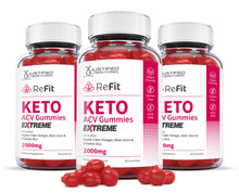 Load image into Gallery viewer, 3 bottles of 2 x Stronger ReFit Keto ACV Gummies Extreme 2000mg