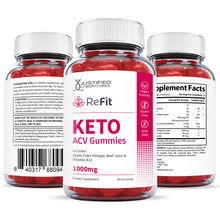 Load image into Gallery viewer, all sides of the bottle of ReFit Keto ACV Gummies 1000MG