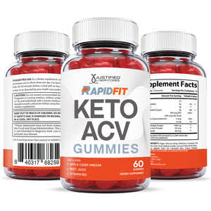all sides of the bottle of RapidFit Keto ACV Gummies