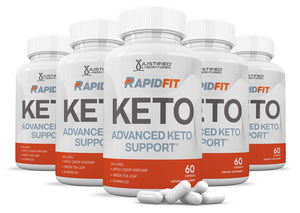 5 bottles of Rapid Fit Keto ACV Pills 1275MG