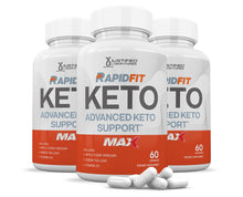 Load image into Gallery viewer, 3 bottles of Rapid Fit Keto ACV Max Pills 1675MG