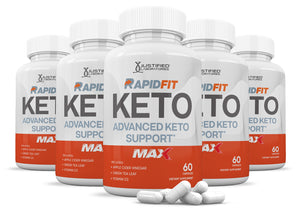 5 bottles of Rapid Fit Keto ACV Max Pills 1675MG