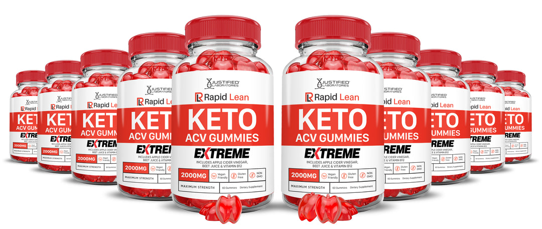 10 bottles Rapid Lean Keto ACV Gummies Extreme 2000mg