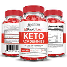 Cargar imagen en el visor de la Galería, 3 Sided of Bottle of Rapid Lean Keto ACV Gummies 1000MG