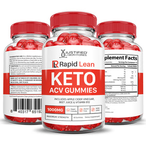 3 Sided of Bottle of Rapid Lean Keto ACV Gummies 1000MG