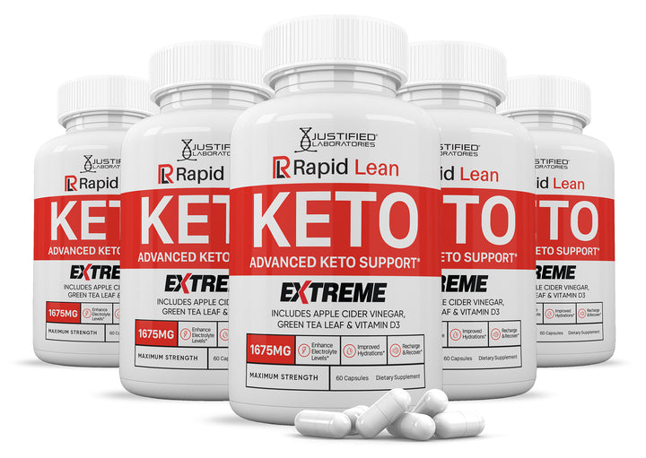 5 bottles of Rapid Lean Keto ACV Extreme Pills 1675MG