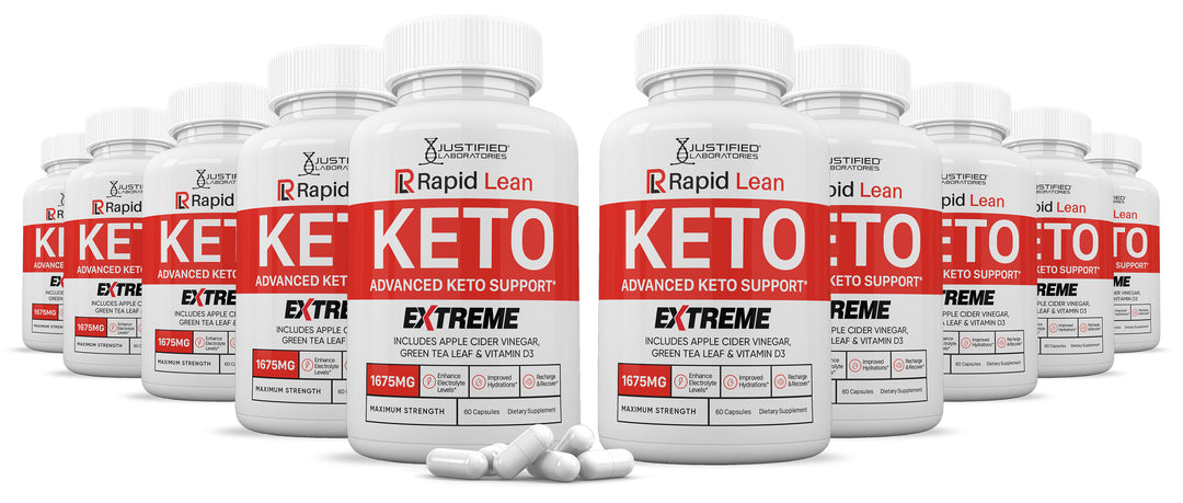 10 Bottles of Rapid Lean Keto ACV Extreme Pills 1675MG