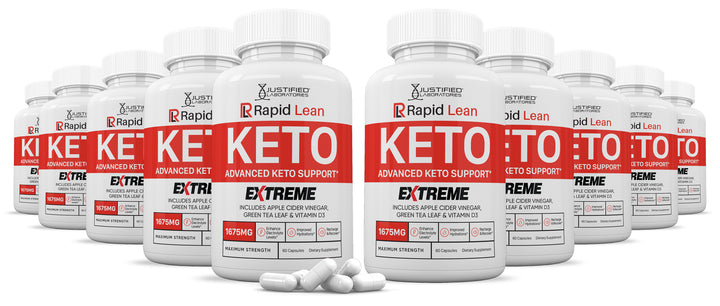10 Bottles of Rapid Lean Keto ACV Extreme Pills 1675MG