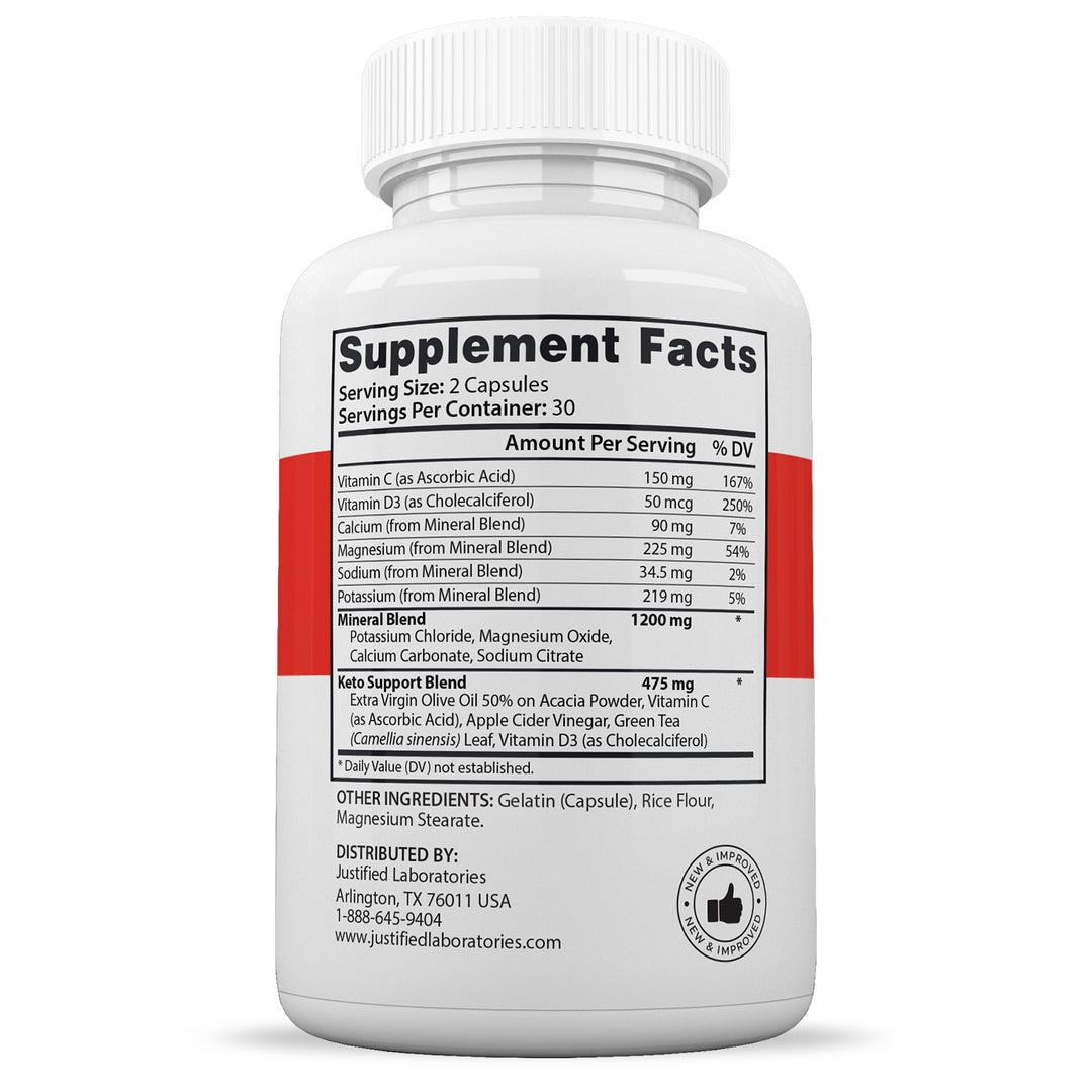 Supplement Facts of Rapid Lean Keto ACV Extreme Pills 1675MG