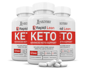 3 Bottles of Rapid Lean Keto ACV Pills 1275MG
