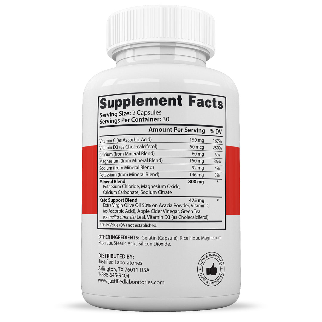 Supplement Facts of Rapid Lean Keto ACV Pills 1275MG
