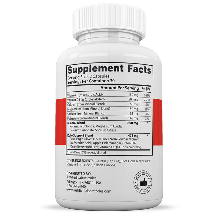 Supplement Facts of Rapid Lean Keto ACV Pills 1275MG
