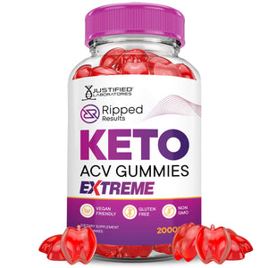 2 x Stronger Ripped Results Keto ACV Gummies Extreme 2000mg