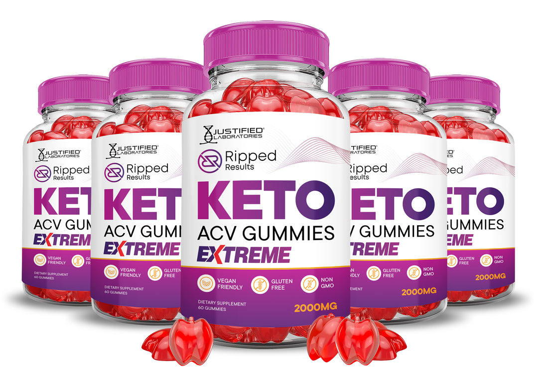 5 bottles Ripped Results Keto ACV Gummies Extreme 2000mg