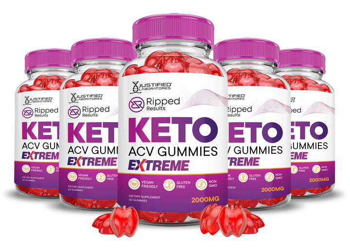 5 bottles Ripped Results Keto ACV Gummies Extreme 2000mg