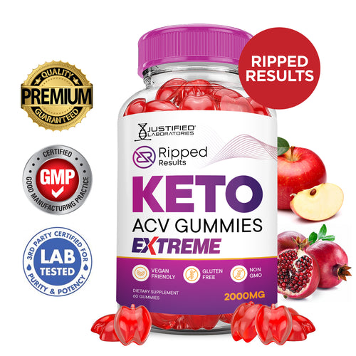 2 x Stronger Ripped Results Keto ACV Gummies Extreme 2000mg