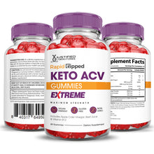 Load image into Gallery viewer, 3 Sided of Bottle of Rapid Ripped Keto ACV Gummies Extreme 2000mg