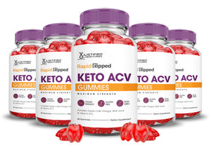 5 bottles Rapid Ripped Keto ACV Gummies 1000MG