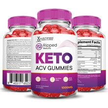 Load image into Gallery viewer, 3 Sided of Bottle of Ripped Results Keto ACV Gummies 1000MG