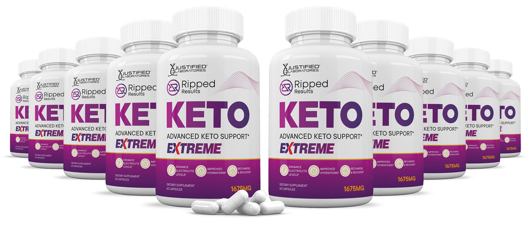 10 Bottles of Ripped Results Keto ACV Extreme Pills 1675MG