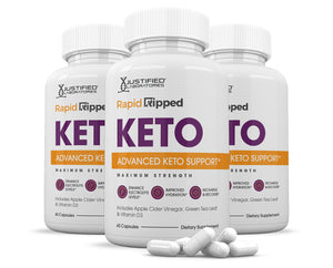 3 Bottle of Rapid Ripped Keto ACV Pills 1275MG