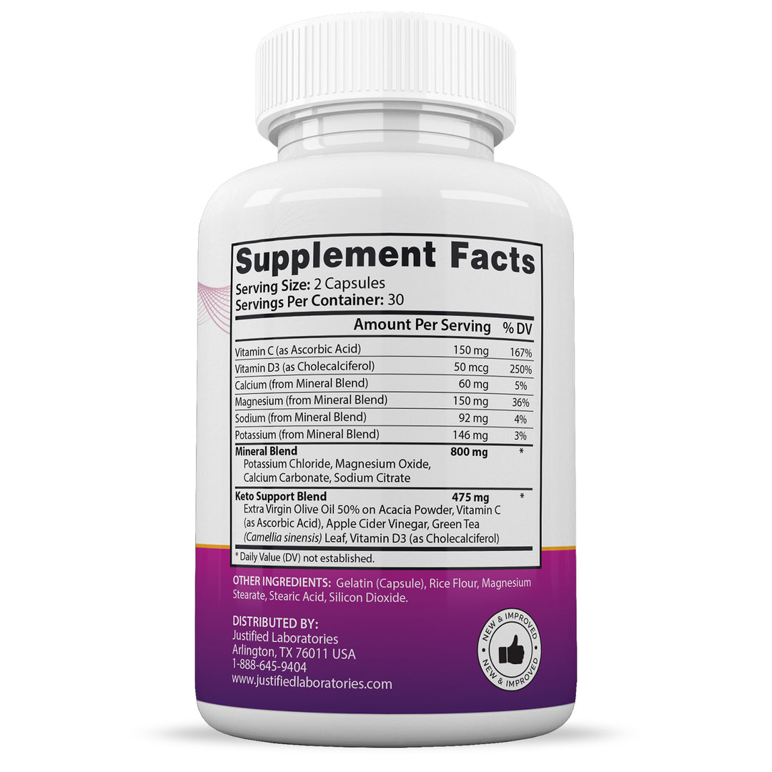 Supplement Facts of Ripped Results Keto ACV Pills 1275MG