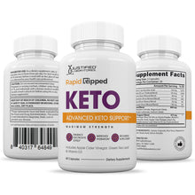 Load image into Gallery viewer, 3 sides of bottle of Rapid Ripped Keto ACV Pills 1275MG