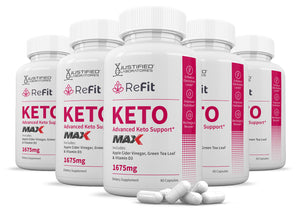 5 bottles of ReFit Keto ACV Max Pills 1675MG