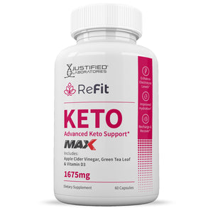 Front facing image of ReFit Keto ACV Max Pills 1675MG