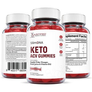 all sides of the bottle of Slim DNA Keto ACV Gummies 1000MG