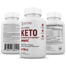 Load image into Gallery viewer, All sides of bottle of the Slim DNA Keto ACV Max Pills 1675MG