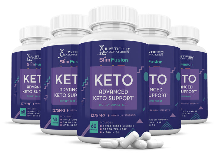 5 bottles of Slim Fusion Keto ACV Pills 1275MG