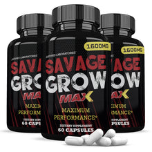 Cargar imagen en el visor de la Galería, 3 bottles of Savage Grow Max Men’s Health Supplement 1600mg