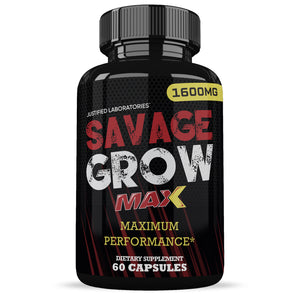 1 bottle of Savage Grow Max Men’s Health Supplement 1600mg