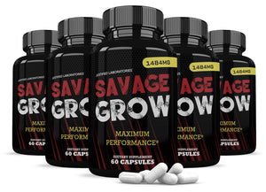 5 bottles of Savage Grow Men’s Health Supplement 1484mg
