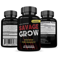 Cargar imagen en el visor de la Galería, All sides of Savage Grow Men’s Health Supplement 1484mg 