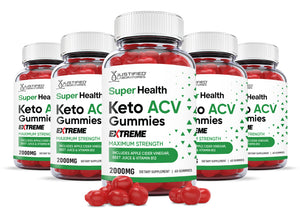 5 bottles of 2 x Stronger Extreme Super Health Keto ACV Gummies 2000mg