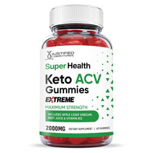 Cargar imagen en el visor de la Galería, Front facing image of 2 x Stronger Extreme Super Health Keto ACV Gummies 2000mg