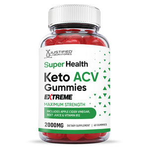 Front facing image of 2 x Stronger Extreme Super Health Keto ACV Gummies 2000mg