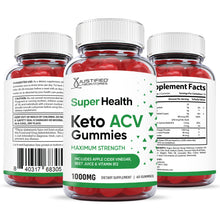 Cargar imagen en el visor de la Galería, all sides of the bottle of Super Health Keto ACV Gummies
