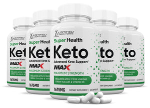 5 bottles of Super Health Keto ACV Max Pills 1675MG