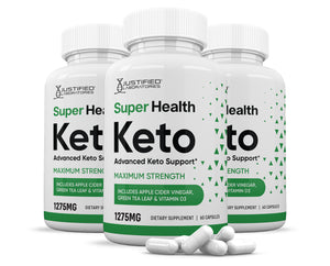 3 bottles of Super Health Keto ACV Pills 1275MG