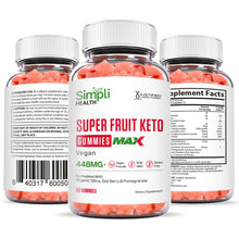 Cargar imagen en el visor de la Galería, all sides of the bottle of Simpli Health Keto Max Gummies