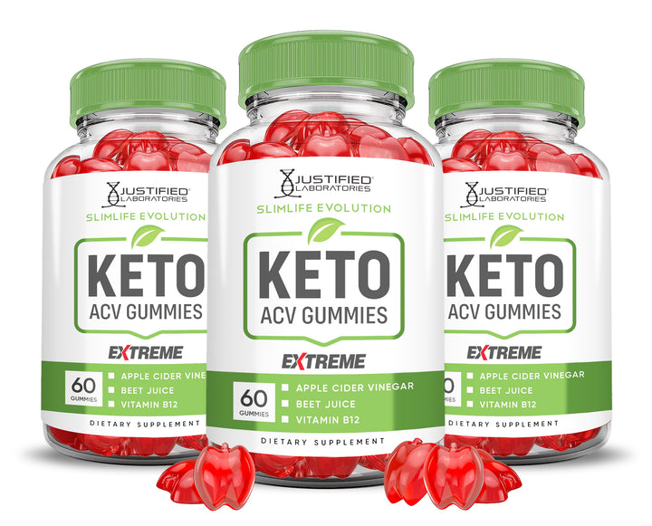 3 bottles of 2 x Stronger Slimlife Evolution Keto ACV Gummies Extreme