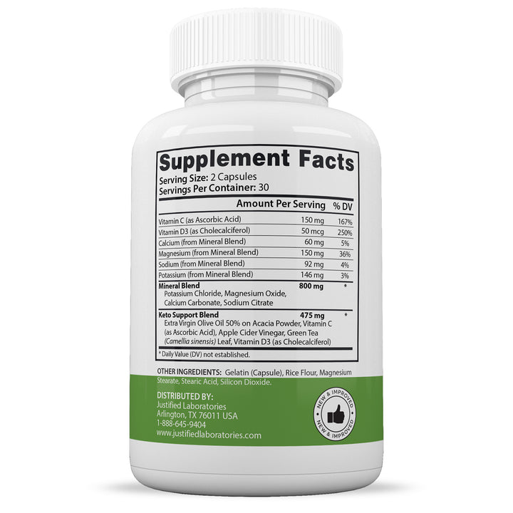 Supplement Facts of Slimlife Evolution Keto ACV Pills 1275MG