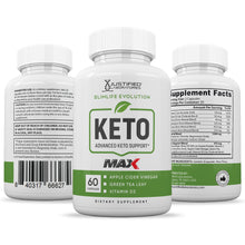 Load image into Gallery viewer, All sides of bottle of the Slimlife Evolution Keto ACV Max Pills 1675MG