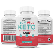Load image into Gallery viewer, All sides of bottle of the Slim Plus Keto ACV Max Pills 1675MG