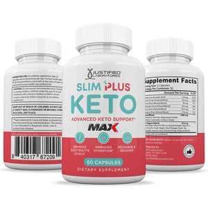 All sides of bottle of the Slim Plus Keto ACV Max Pills 1675MG