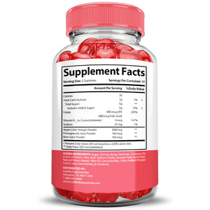 Supplement Facts of 2 x Stronger Slim Plus Keto ACV Gummies Extreme 2000mg