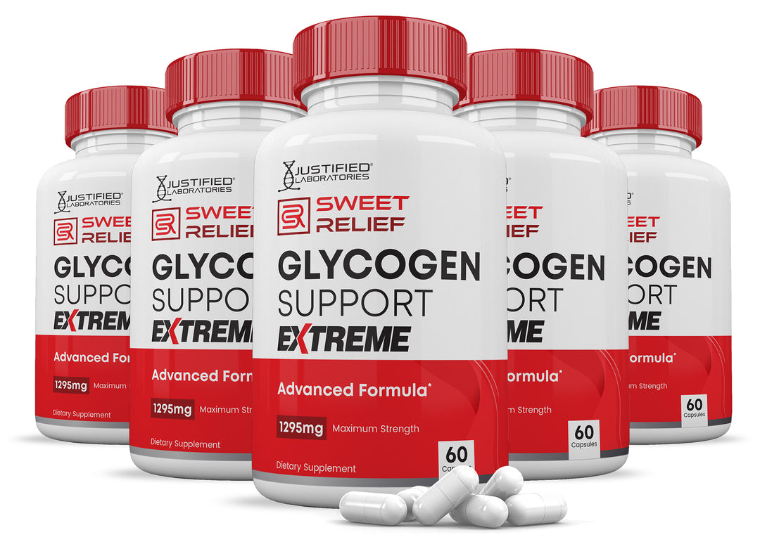 5 bottles of Sweet Relief Glycogen Extreme Advanced Formula 1295MG